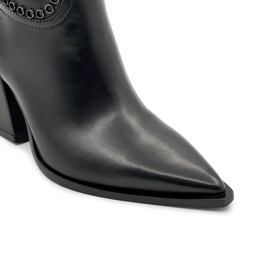 Полусапоги казаки MIMMU черные кожаные демисезонные - фото 6, M2726M11 MIM NERO