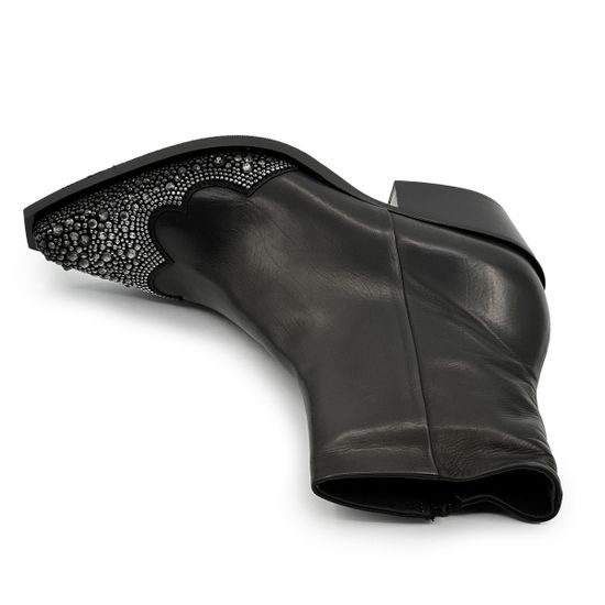 Ботинки казаки FRU.IT черные кожаные со стразами демисезонные - фото 5, 8358 FR