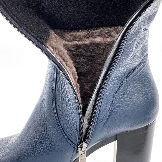 Сапоги Cover синие кожанные МЕХ - фото 5, 279-2 COV BLU