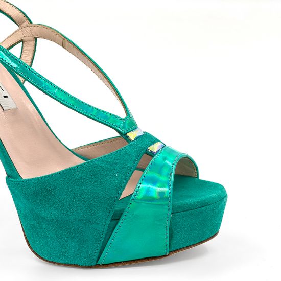 Босоножки Tiffi бирюзовые замшевые с кожаными вставками - фото 6, 558/A TI VERDE
