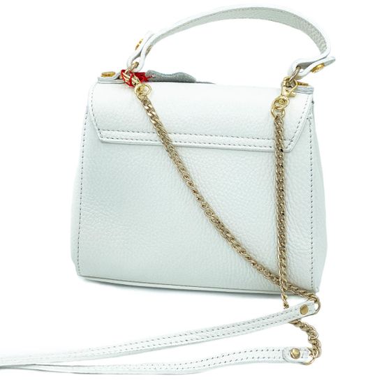 Сумочка Marina Creazioni белая кожаная маленькая - фото 3, 