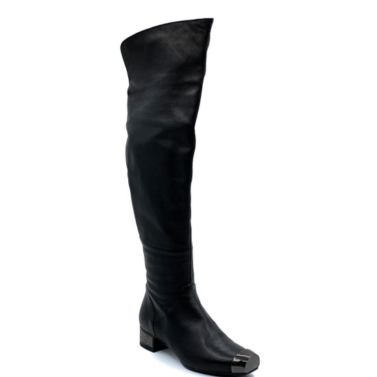 Ботфорты Renzi черные кожаные байка - фото 2, 