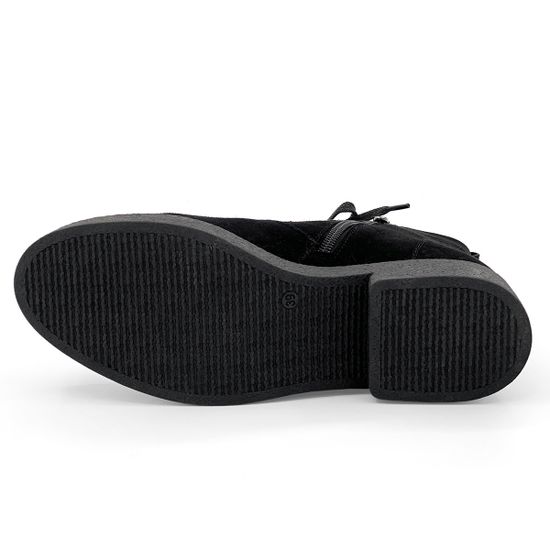 Ботинки Cover черные замшевые МЕХ - фото 4, 5101-2 COV