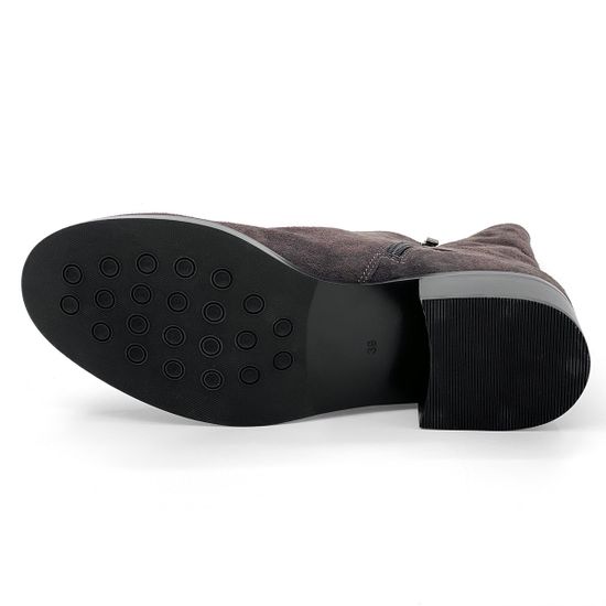 Ботинки Cover серые замшевые МЕХ - фото 4, 63696-2 COV