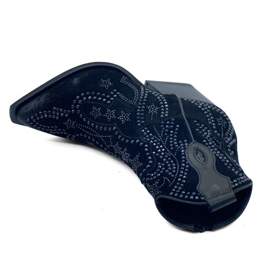 Ботинки казаки MIMMU черные замшевые демисезонные - фото 5, M702M14 MIM NERO