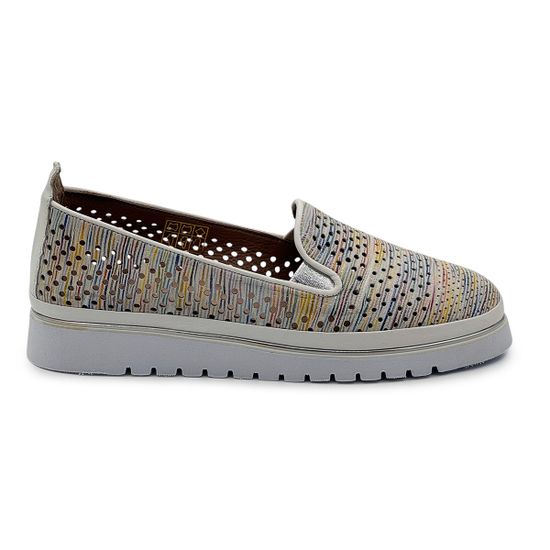 Слипоны Lab Milano мультиколор кожаные перфорированные - фото 1, 0860129 LAB MULT