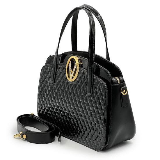 Сумка Valentino Orlandi черная из ламинированной кожи - фото 2, 7217 VO NERO