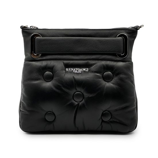 Сумка кросс-боди Renato Angi черная кожаная - фото 1,