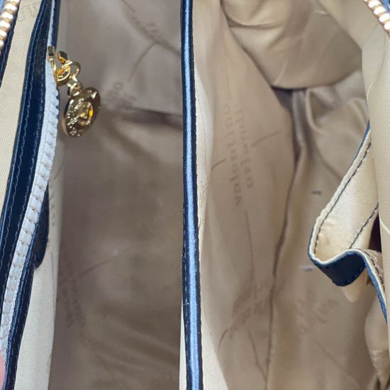 Сумка Valentino Orlandi черно-белая комбинация кожи и лака - фото 4, 