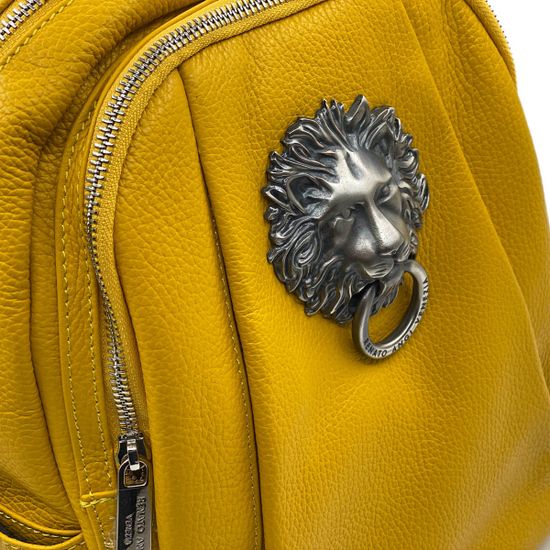 Рюкзак Renato Angi желтый кожаный - фото 4, 