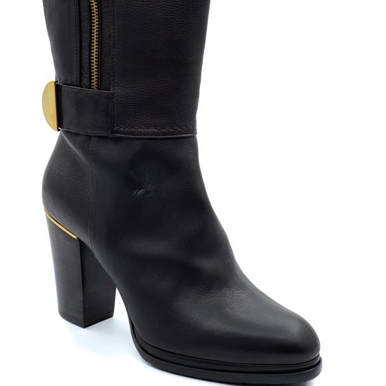 Сапоги Mara коричневые кожаные демисезонные - фото 5, 