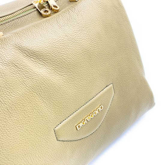 Сумка Di Gregorio зеленая кожаная - фото 4, 