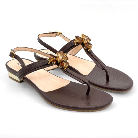 Босоножки Tiffi коричневые кожаные - фото 7, 