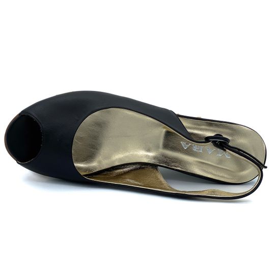 Босоножки Mara черные кожаные - фото 5, 