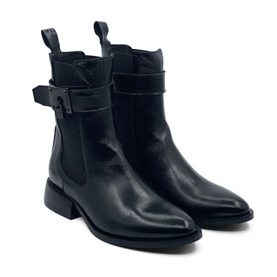 Ботильоны MIMMU черные лакированные кожаные демисезонные - фото 7, F558K4 MIM NERO