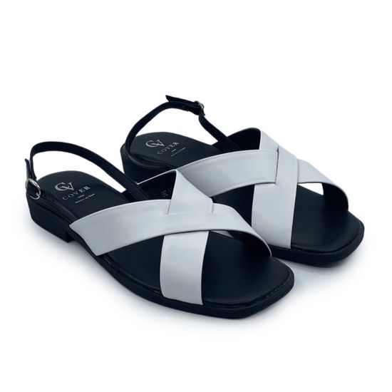 Босоножки CV COVER бело-черные кожаные - фото 7, 1337-11 COV