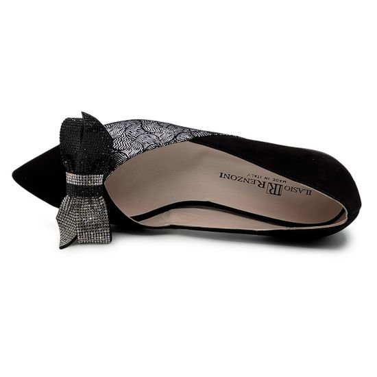 Туфли женские Ilasio Renzoni замшевые черные/серебро - фото 5, 8001 IR NERO