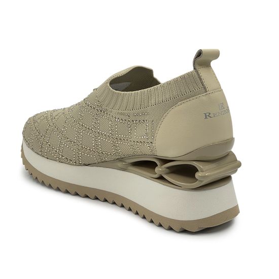 Кроссовки Ilasio Renzoni бежевые текстиль/кожа - фото 3, M612 IR BEIGE