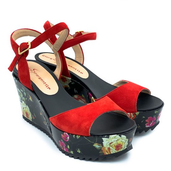 Босоножки Giorgio Piergentili красные замшевые - фото 7, 