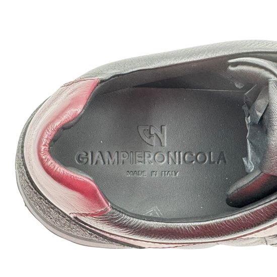 Кроссовки GIAMPIERONICOLA черные/бордовые кожаные демисезонные - фото 7, M393142 GPN NERO/BORDO