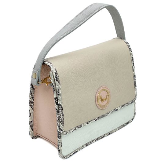 Сумочка Marina Creazioni бежево-розовая маленькая кожаная - фото 2, 