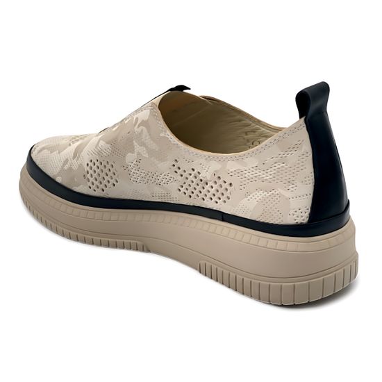 Кеды Lab Milano бежевые кожаные с перфорацией - фото 3, 