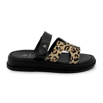 Сабо женские CVCOVER бежевые кожаные принт &quot;леопард&quot; - фото 1, 1623-28 COV LEO BEIGE