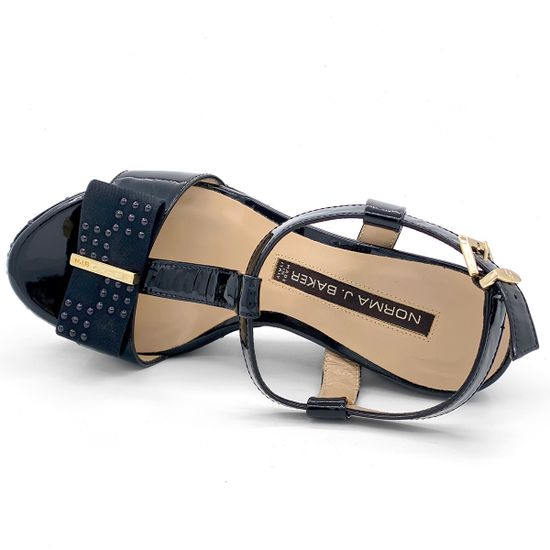 Босоножки Norma J. Baker лак/замша черные - фото 5, 