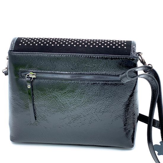 Сумочка Marina Creazioni черная комбинация замши и наплака - фото 3, 