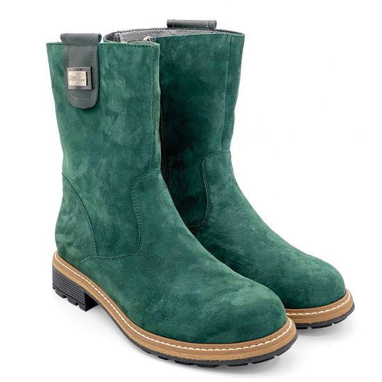 Ботинки Cover зеленые замшевые МЕХ - фото 8, 
