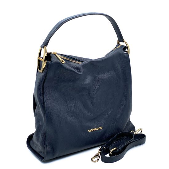 Сумка Di Gregorio синяя кожаная - фото 2, 