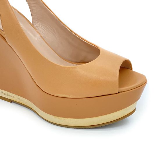 Босоножки Baldinini бежевые кожаные - фото 6, 