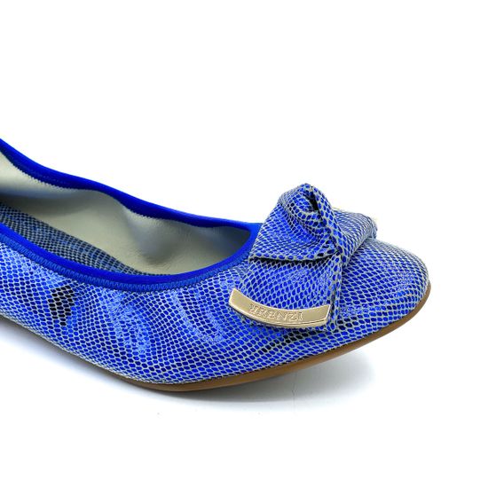 Балетки Renzi замша с лазерной обработкой синие - фото 6, 
