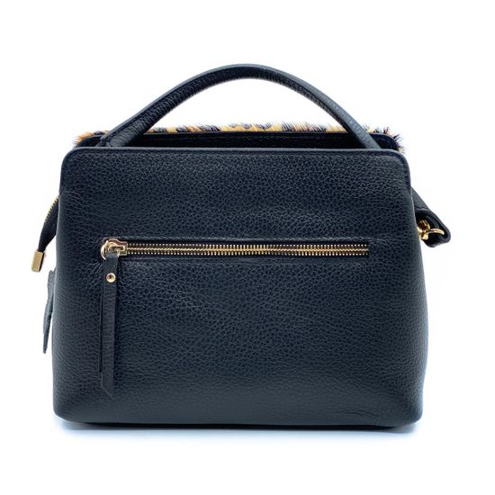 Сумка Marina Creazioni  черно-коричневая комбинация кожи и меха пони - фото 3, 