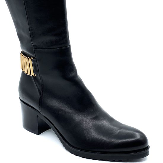 Сапоги Rosso Nero черные кожаные байка - фото 7, 3790 RN