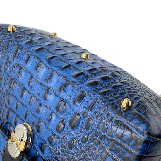 Сумка Marino Orlandi синяя крокодил - фото 5, 