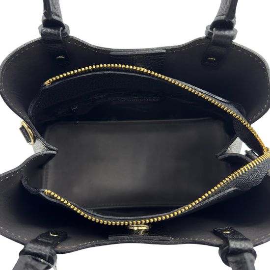 Сумка Di Gregorio черная кожаная - фото 7, 9167 DG NERO