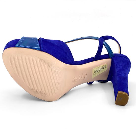 Босоножки Tiffi синие замшевые с кожаными вставками - фото 4, 558/A TI