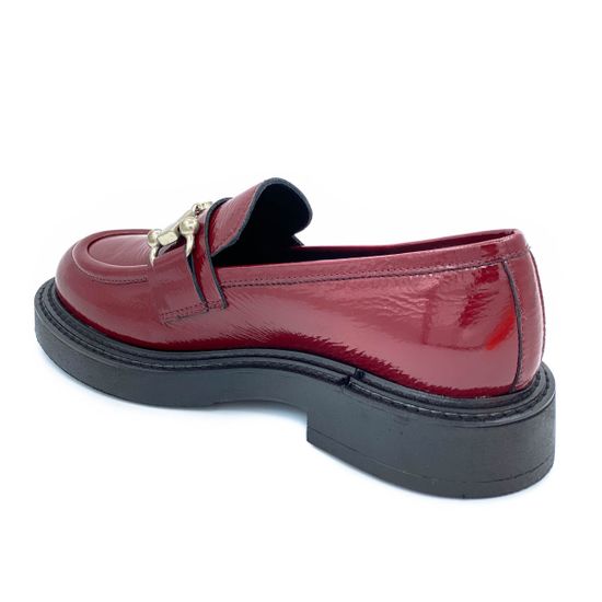 Лоферы Mimmu бордовые из лакированной кожи - фото 3, M303M10 MIM BORDO