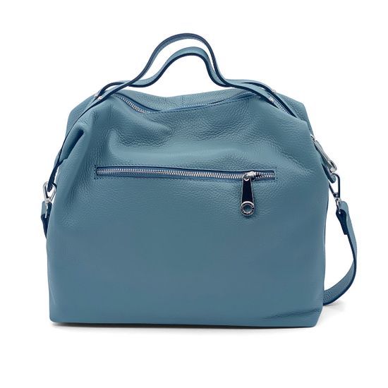 Сумка Di Gregorio синяя кожаная - фото 3, 