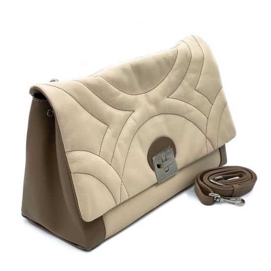 Сумка Renato Angi бежевая кожаная - фото 2, 