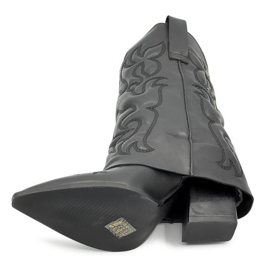 Полусапоги казаки MIMMU черные кожаные демисезонные - фото 4, M2726M8 MIM NERO