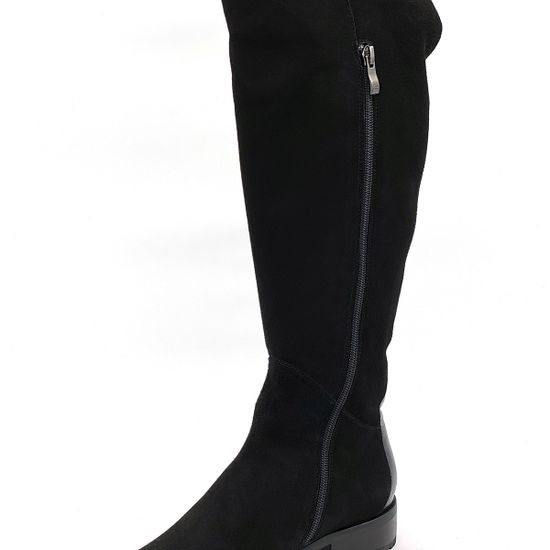 Ботфорты Cover черные замшевые МЕХ - фото 5, 1064-2/1 COV CAM