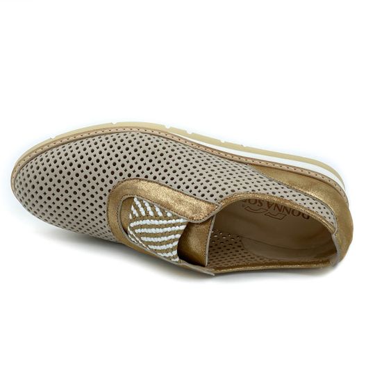 Слипоны Donna Soft бежево-бронзовые кожаные - фото 5, 