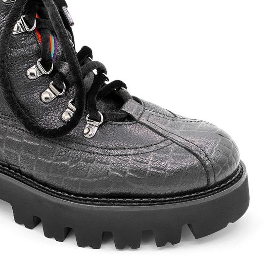 Ботинки Marzetti черные кожаные МЕХ - фото 6, 