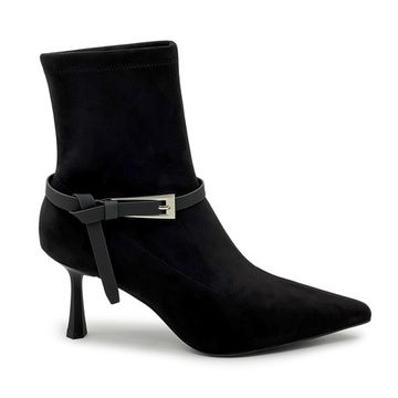 Ботильоны TUFFONI черные текстиль/кожа стрейч демисезонные - фото 1, 1425014TVL TUF NERO