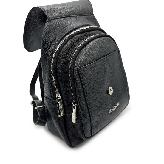 Сумка-рюкзак Renato Angi черная кожаная - фото 5, 3360401 RA NERO