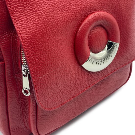 Рюкзак Di Gregorio красный кожаный - фото 4, 