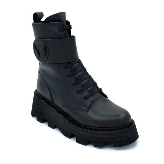 Ботинки Tuffoni черные кожаные МЕХ - фото 2, 3822024LF TUF