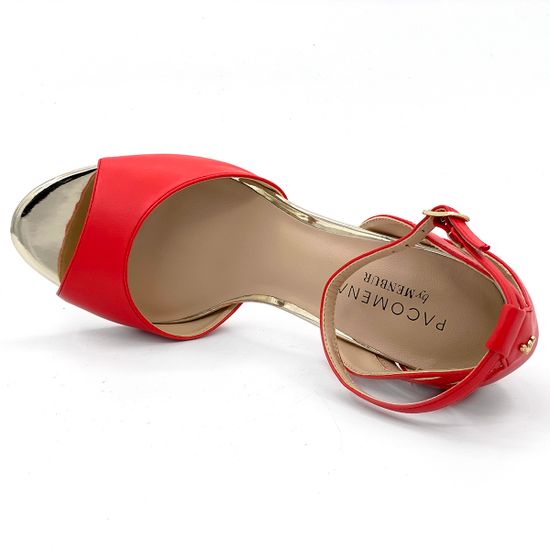 Босоножки Pacomena красные кожаные - фото 6, 